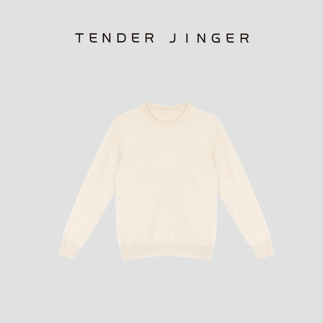 Tender Jinger【简约不简单】圆领套头无缝羊绒针织衫T54YSY50033