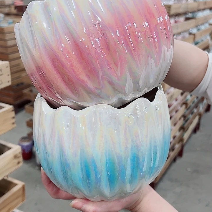 有孔，凑单福利满10元发货陶瓷多肉花盆！