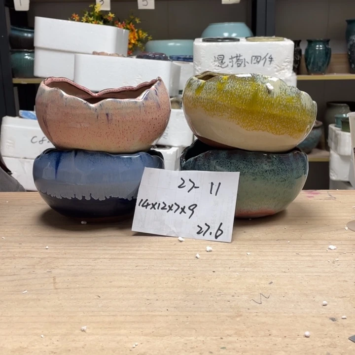 紫砂花盆多肉花盆微瑕11