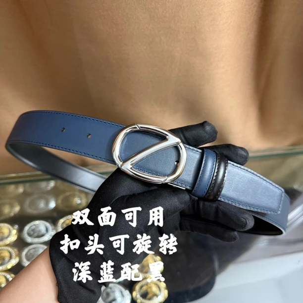 新款男士皮带百搭高档休闲Z字母牛皮腰带青中老年时尚商务年轻潮