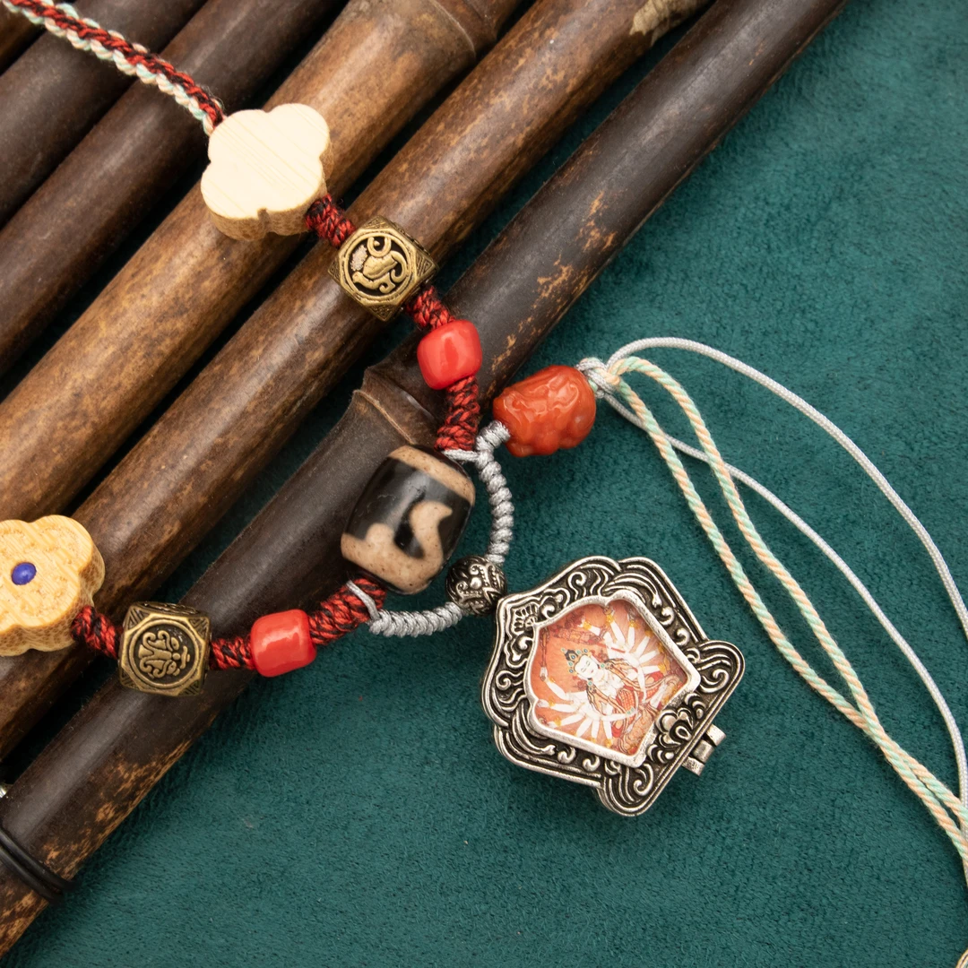 非金属珐琅项链 千手观音民族风多米项链0166