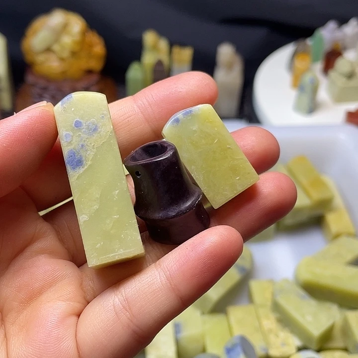 明***画印石青田石3方印章