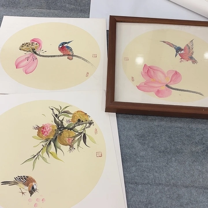 国画原****间听兰老师花鸟
