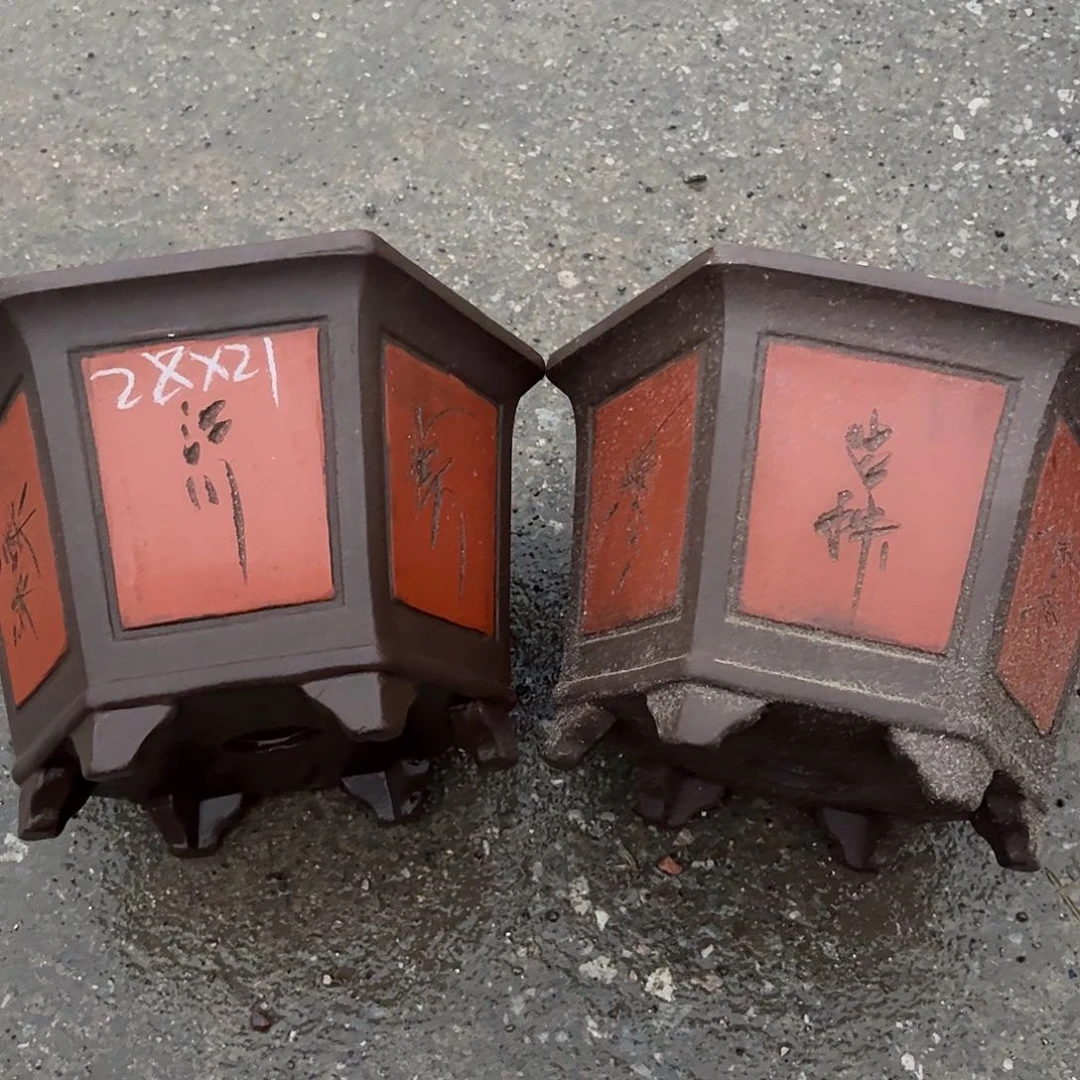 宜兴紫砂花盆，现货发