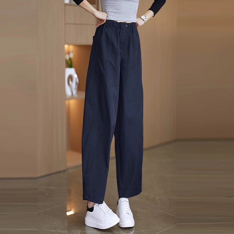 早秋花苞裤子女2025新款长裤花苞腰宽松气球哈伦裤女休闲松紧腰