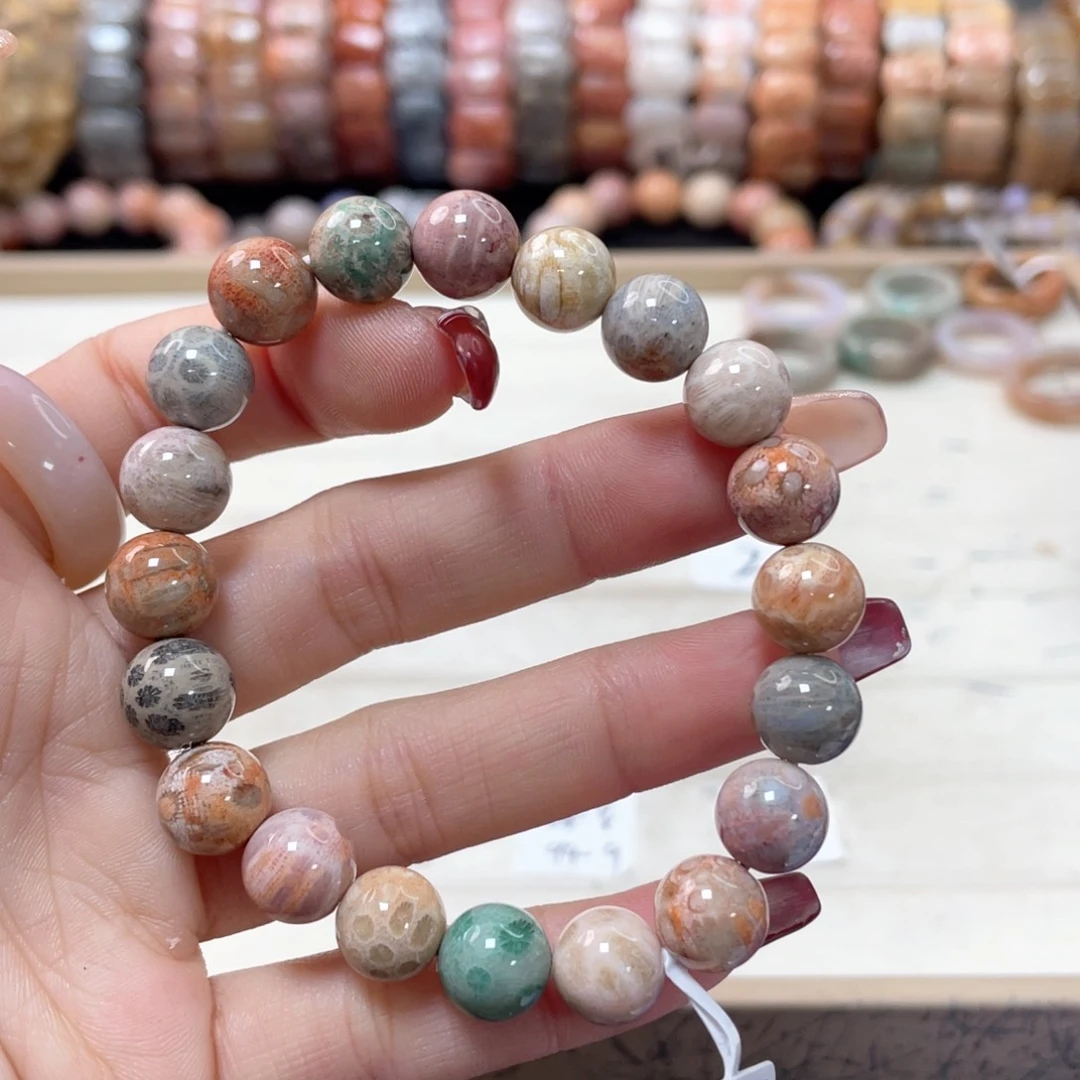 硅化珊瑚（珊瑚玉）手链未镶嵌小*硕124