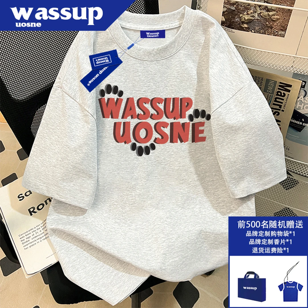 美式潮牌重磅纯棉印花短袖t恤男2025新款阳光帅气干净百搭上衣服