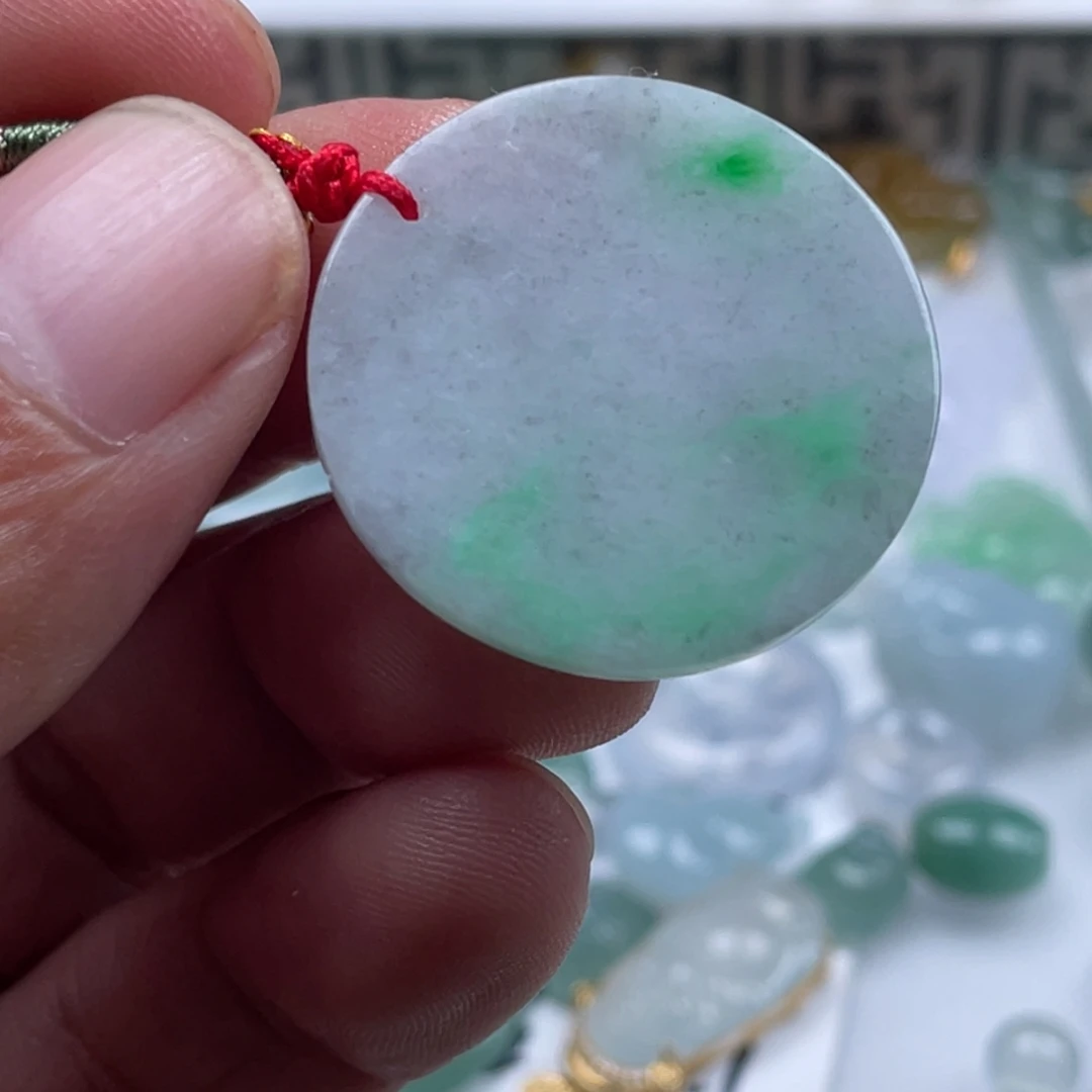 翡翠未镶嵌颈饰翡翠冰无事牌