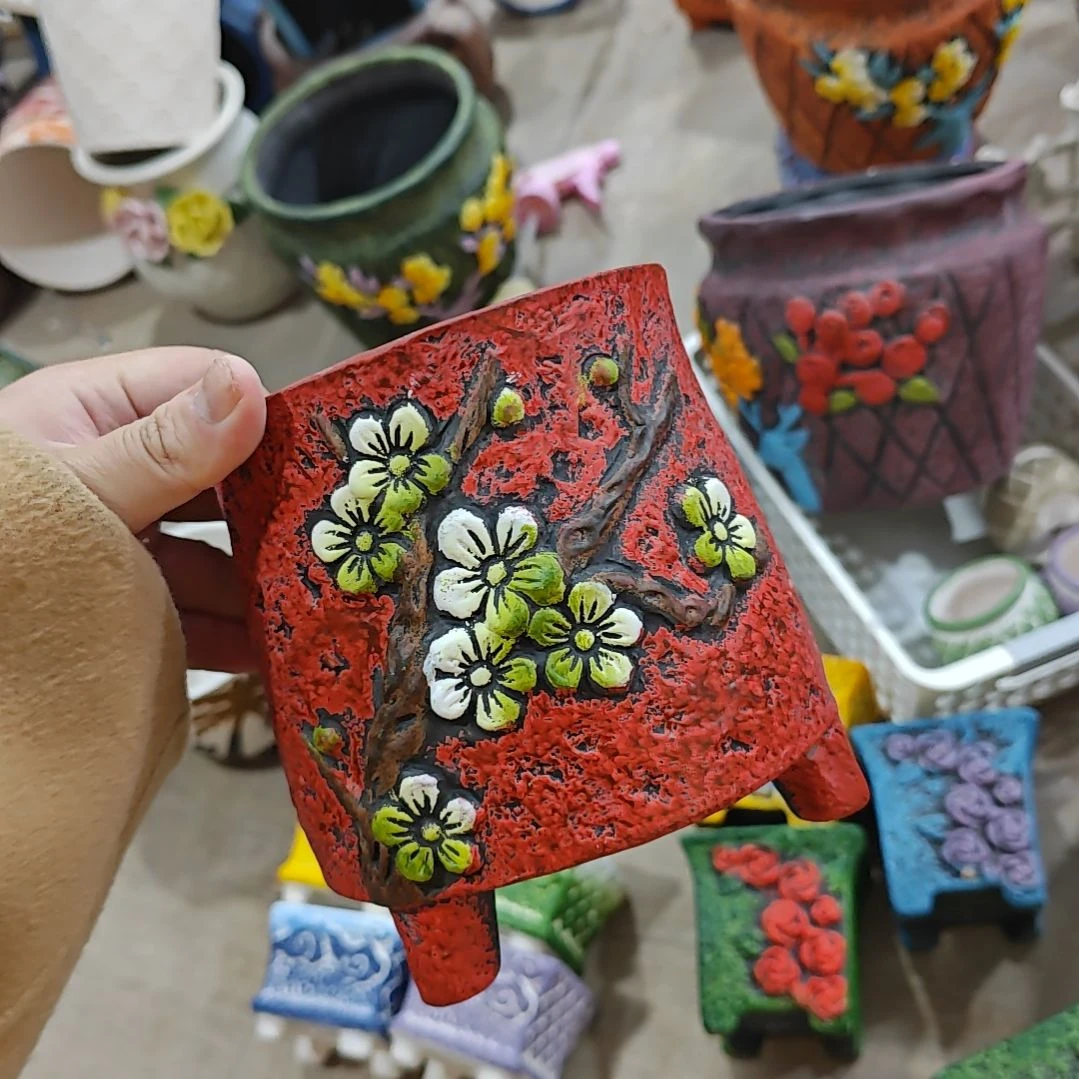 红陶吸水透气的白陶花盆凑满12发货
