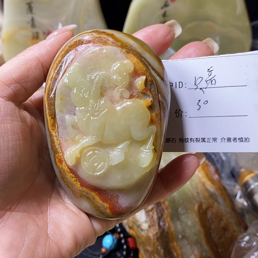 石材只****仙古青石手把件