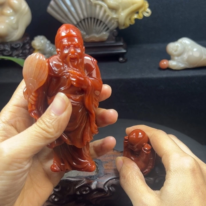寿山石梦*祖孙乐摆件