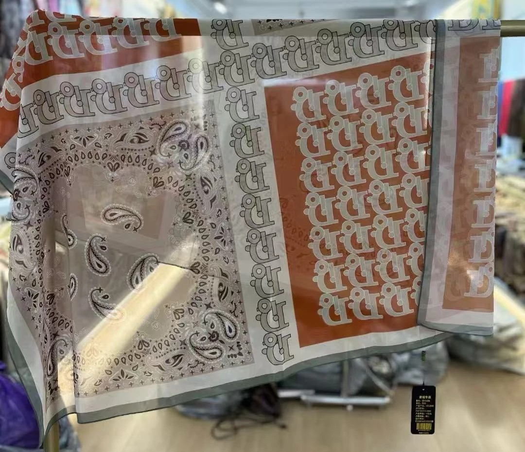 【拼色D】110*110薯莨砂丝巾围巾方巾披肩多功能双面百搭休闲时尚