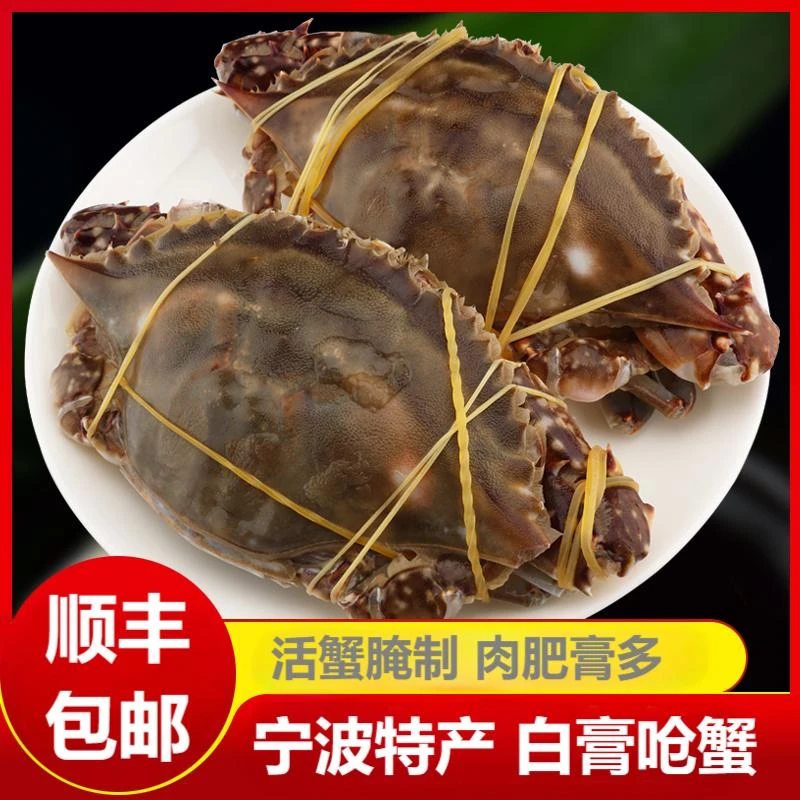 宁波咸呛蟹 4-8两/只 带黄母蟹梭子蟹白膏呛蟹 新鲜腌制