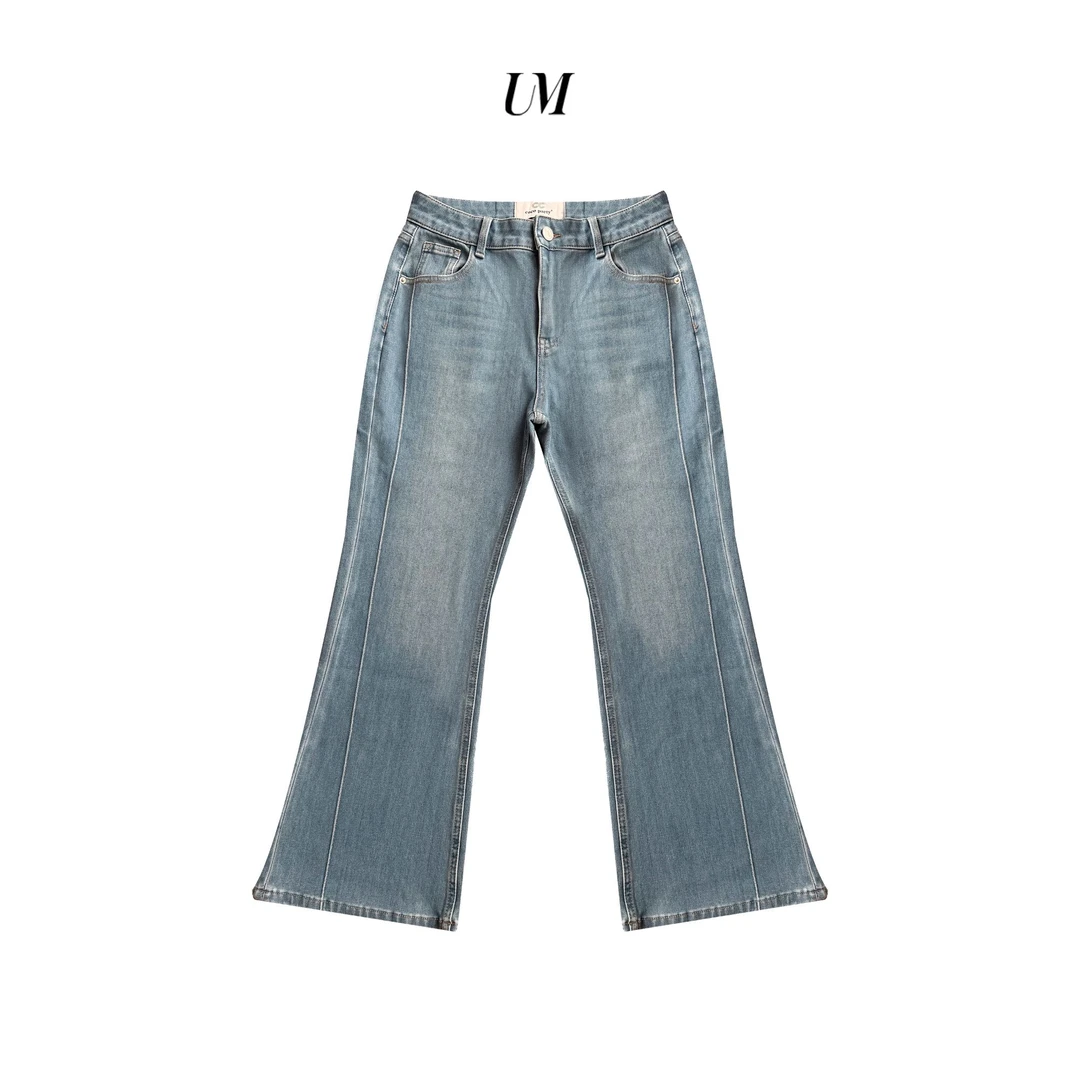 【U.M】四面弹莱赛尔微喇双裤线舒适显瘦牛仔裤