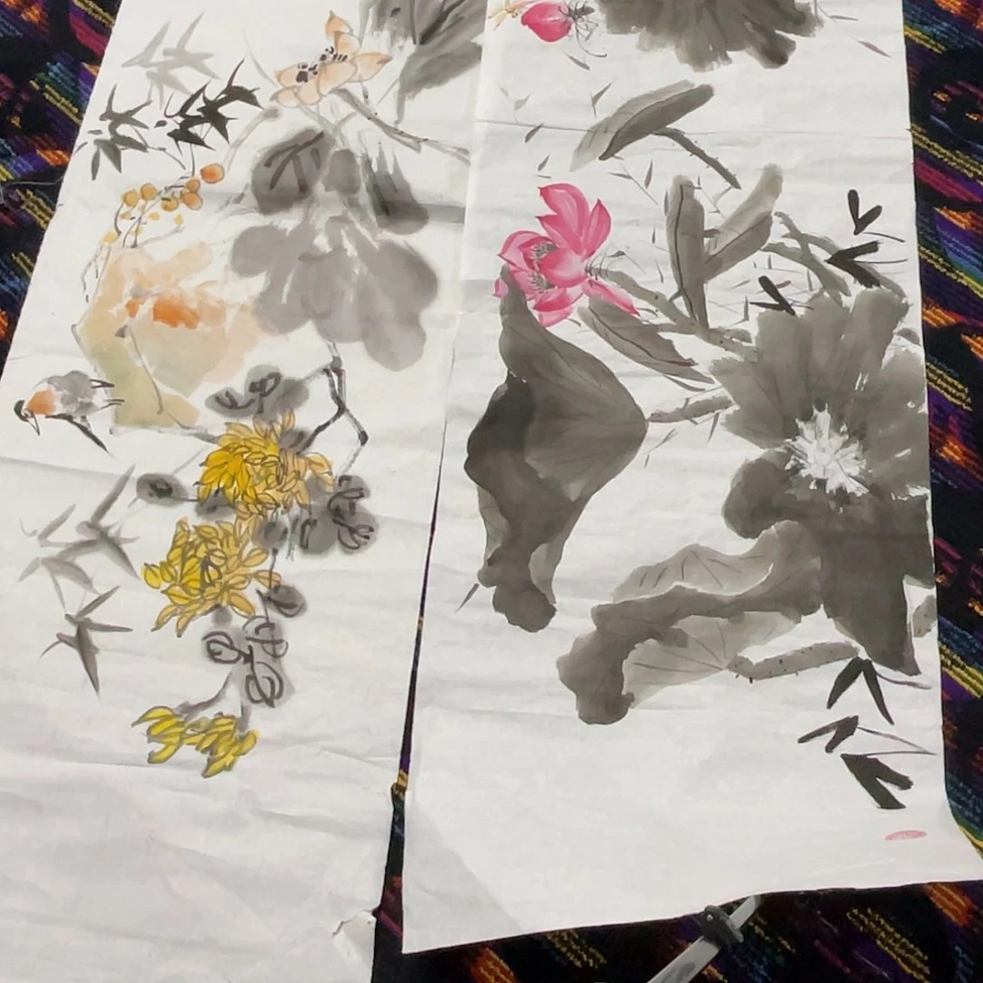 国画冷**声王成文老师作品六尺对开两张侯