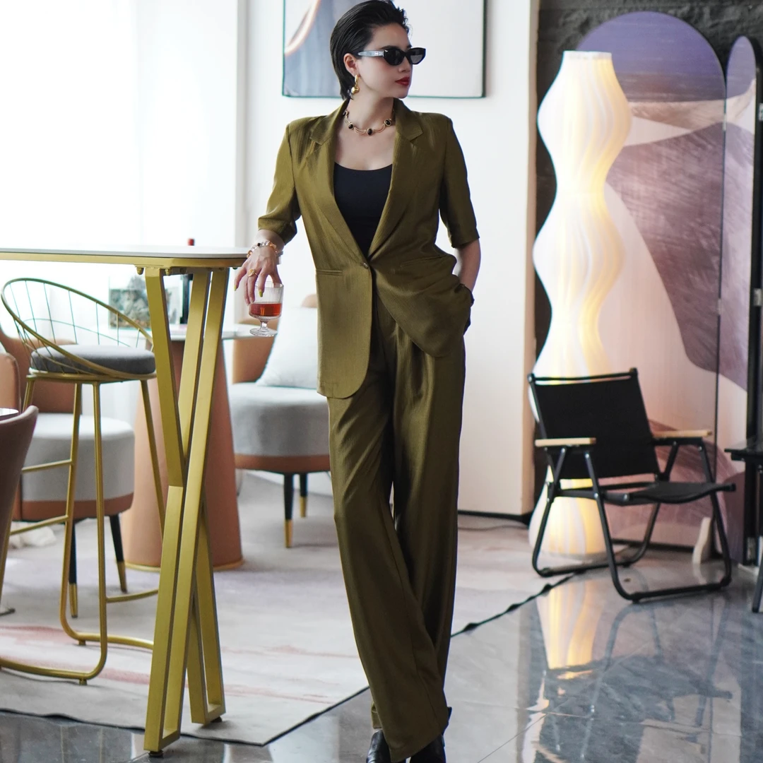 QIANTAI【】高级西装套装宽松定制轻奢职业设计感西服