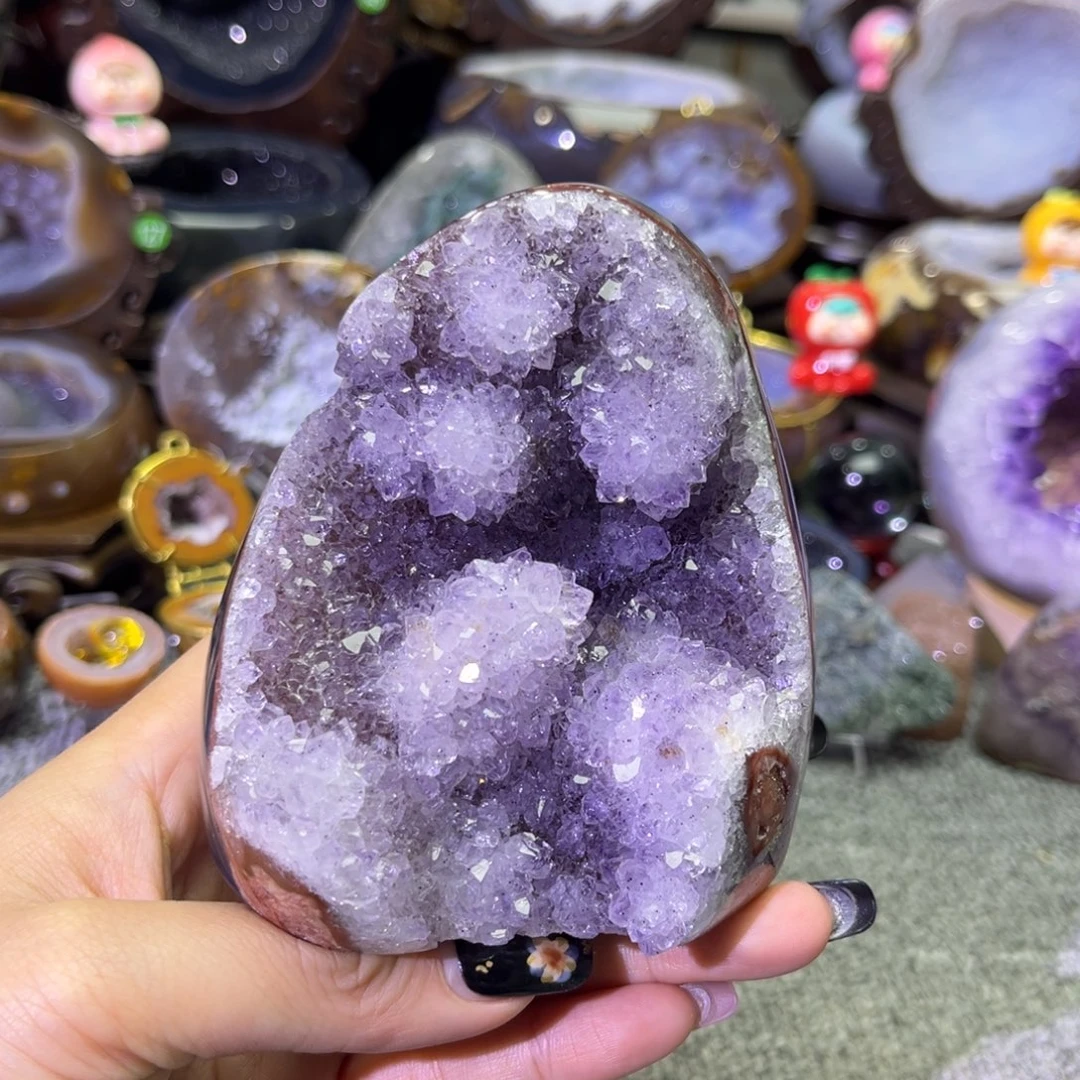 紫晶摆件未镶嵌晶花