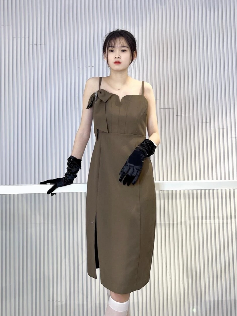 斯文蝴蝶结连衣裙-0330