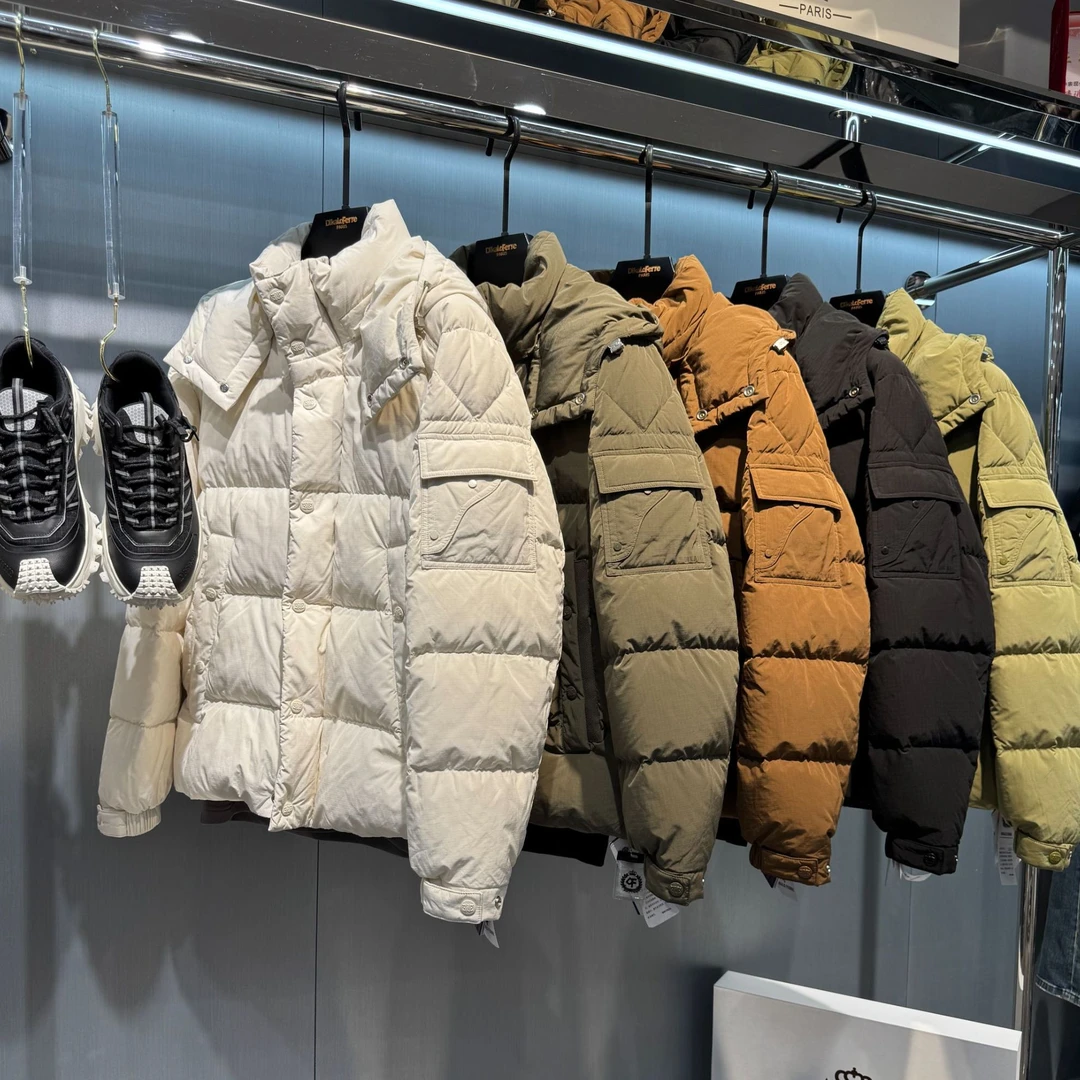 DIKALO FERRE/迪卡里奥 费雷D55YR822新款男士连帽立体方格羽绒服