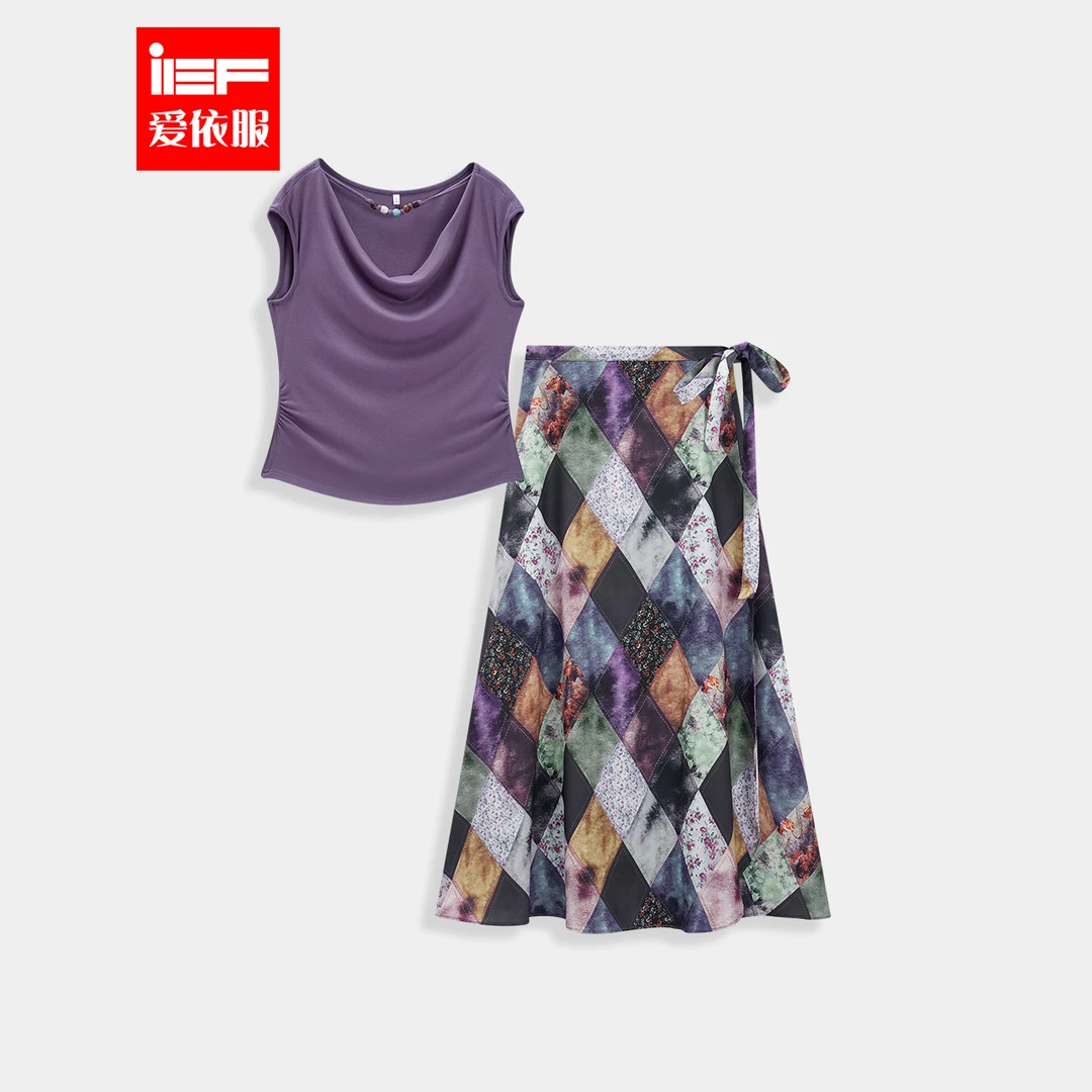 IEF/爱依服2025夏季新款法式成熟优雅气质设计通勤百搭上下套裙