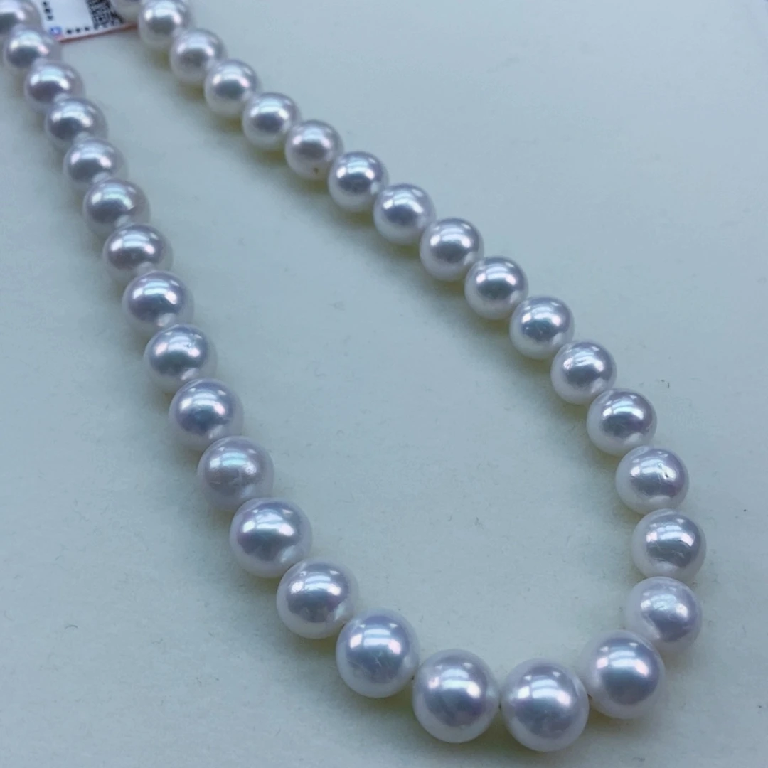 淡水珍珠银S925镶嵌9/10镜面冷白极强光超亮