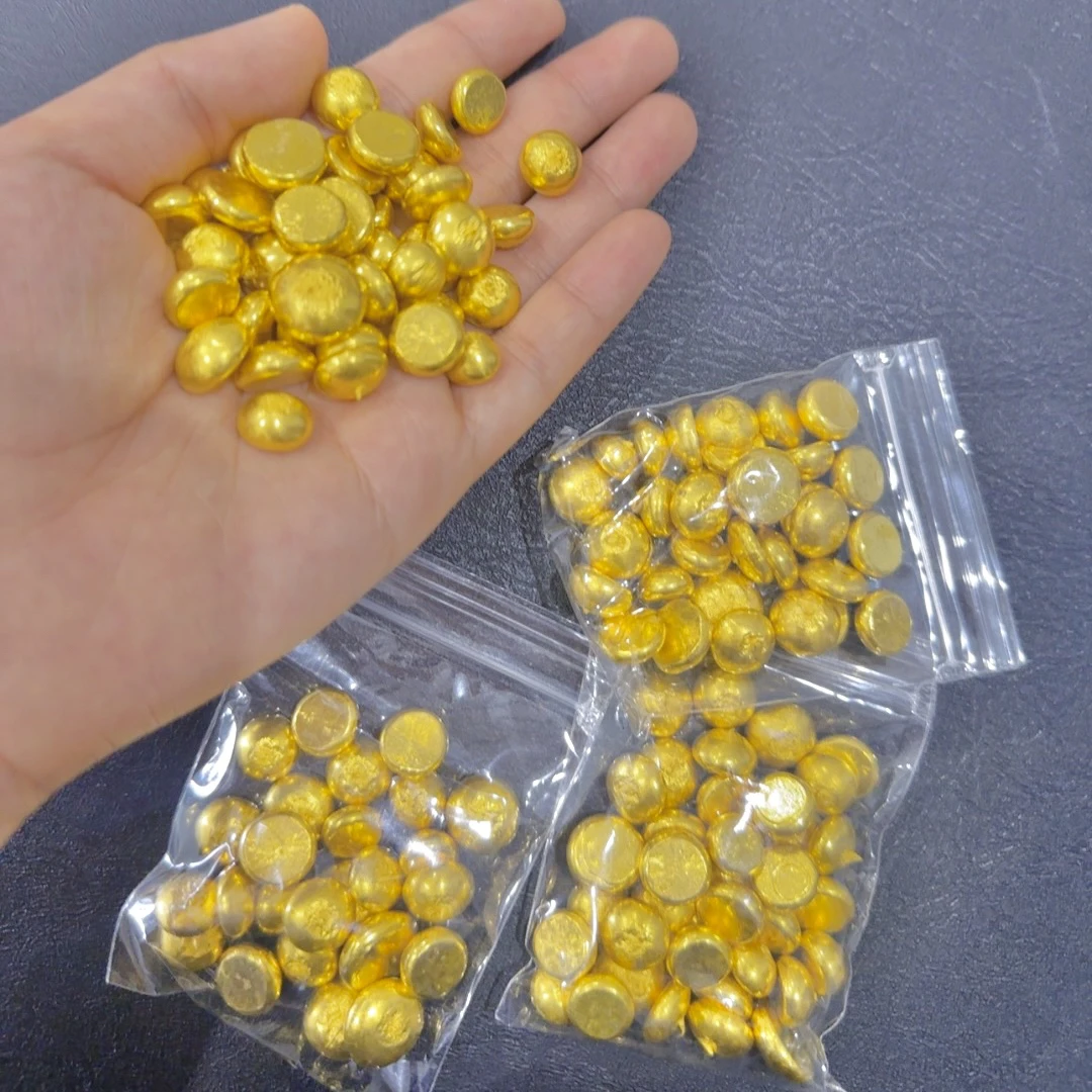 炉内提纯  金色豆豆原材料摆件  可融可化可改款