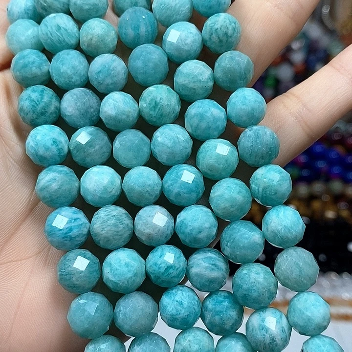 玛瑙/玉髓未镶嵌珠宝半成品天然天河石切面卡10mm