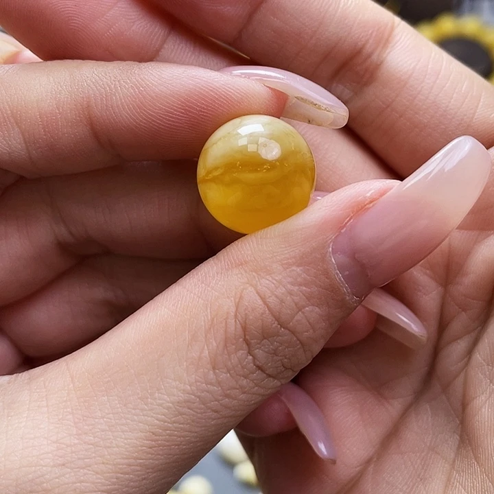 琥珀裸石未镶嵌单珠尺寸15.6mm微瑕