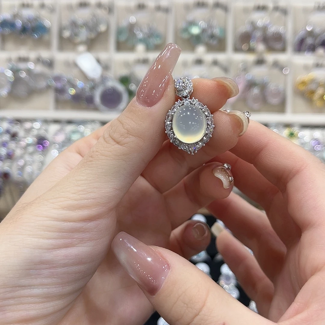 蛇纹石玉银S925镶嵌戒指