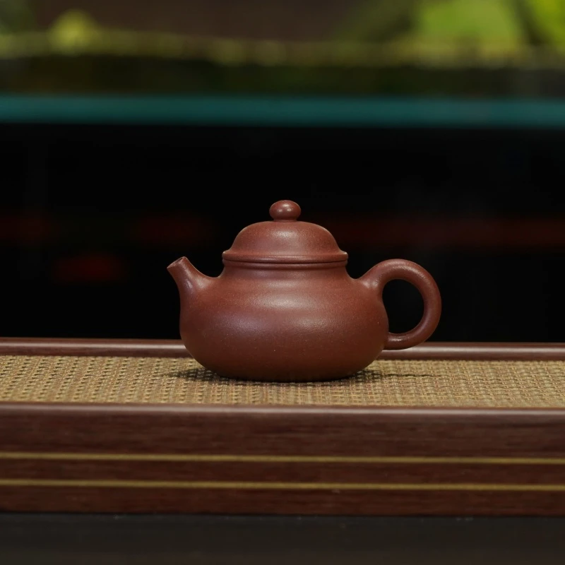 WQC全砂底槽青[容天180CC]宜兴黄龙山原矿手工紫砂壶