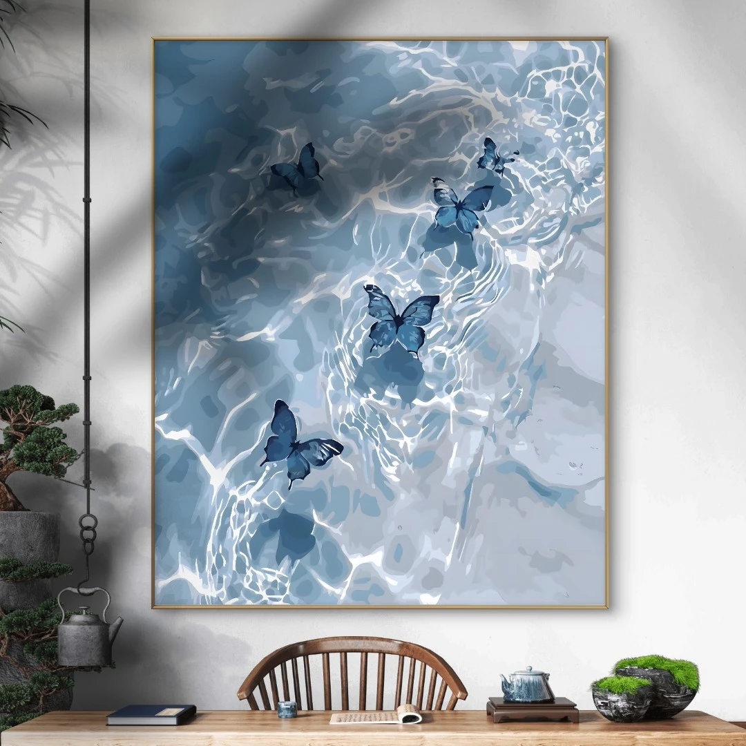 宫崎骏新数字油画diy手工填充填色画治愈解压涂色油彩画装饰挂画