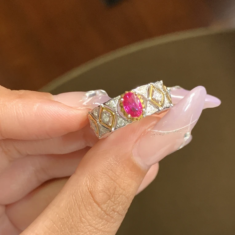 天然无烧红宝石戒指0.57ct