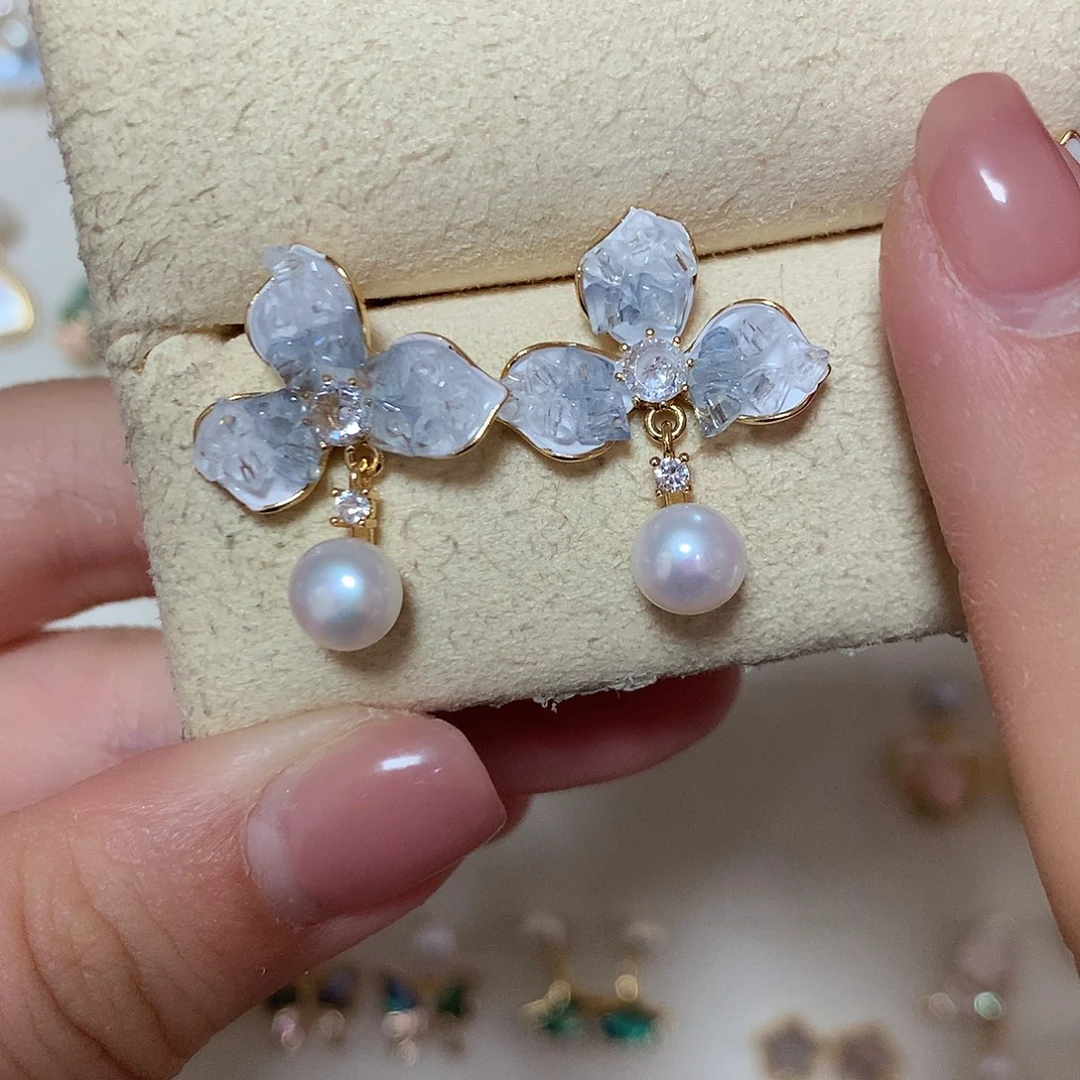 淡水珍珠耳饰合金