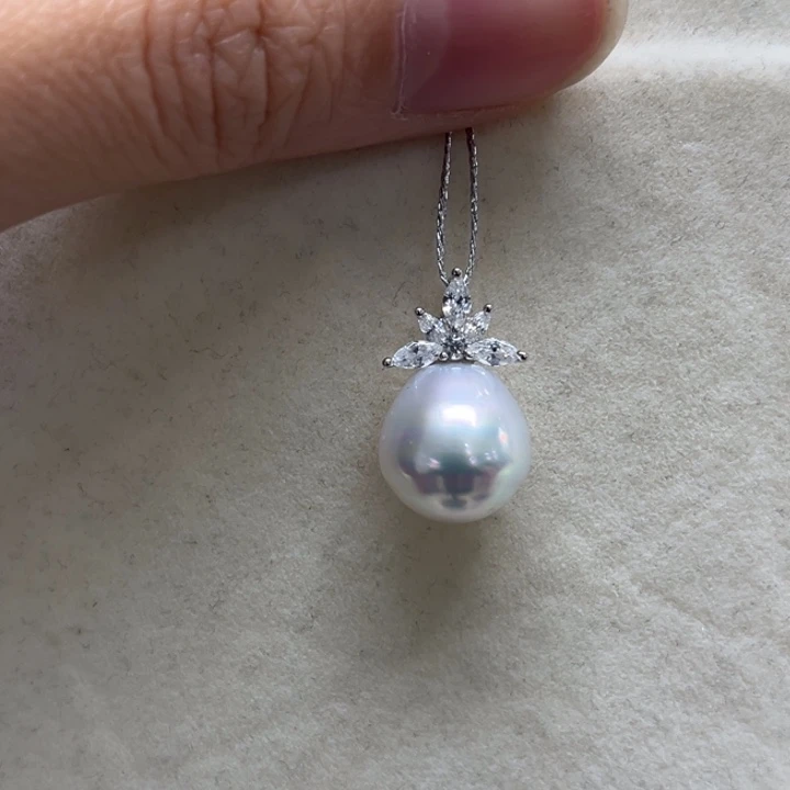 吊坠(不含链)银S925镶嵌海水珍珠11m 53号