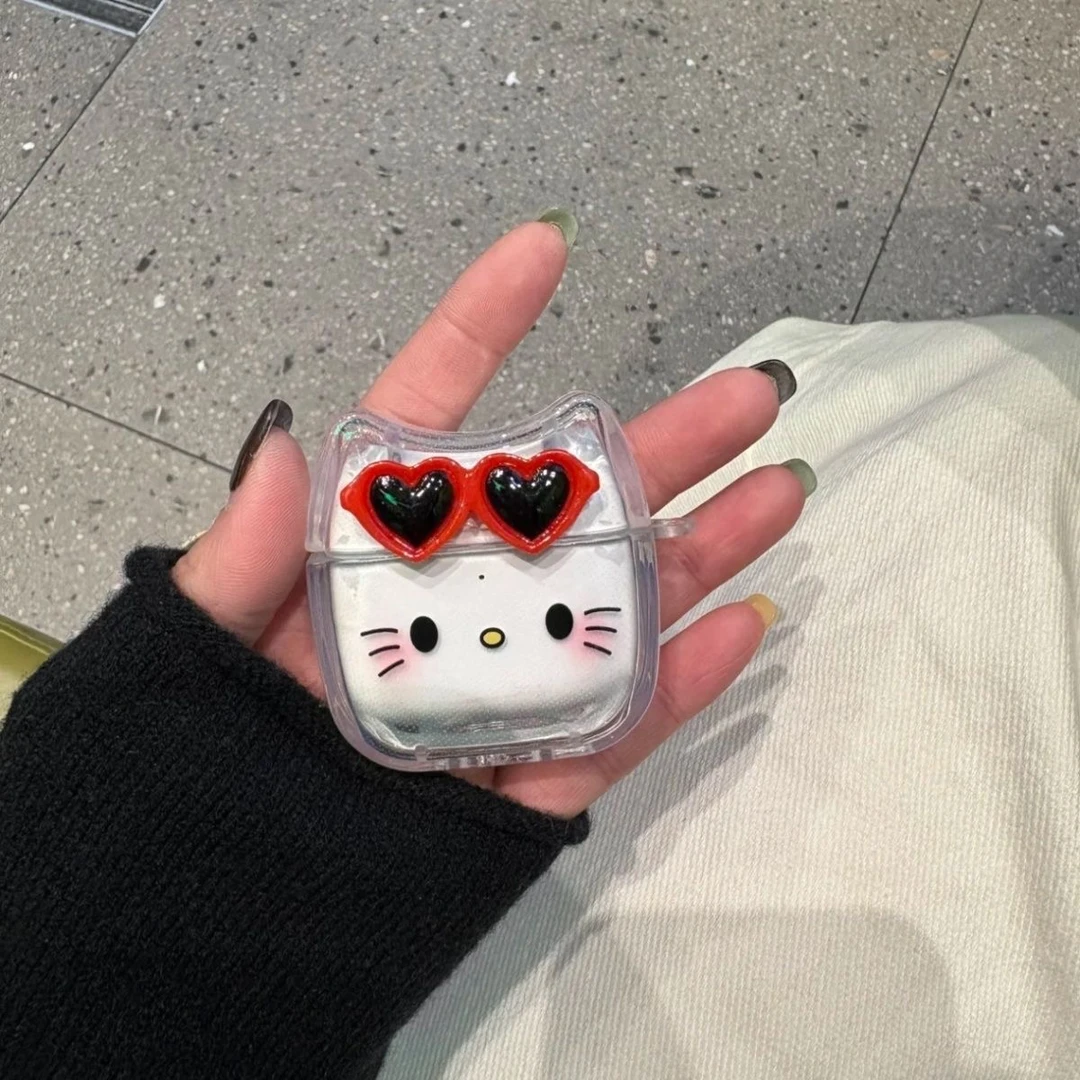 可爱墨镜HelloKitty猫airpods4代保护套airpods pro2苹果耳机套3