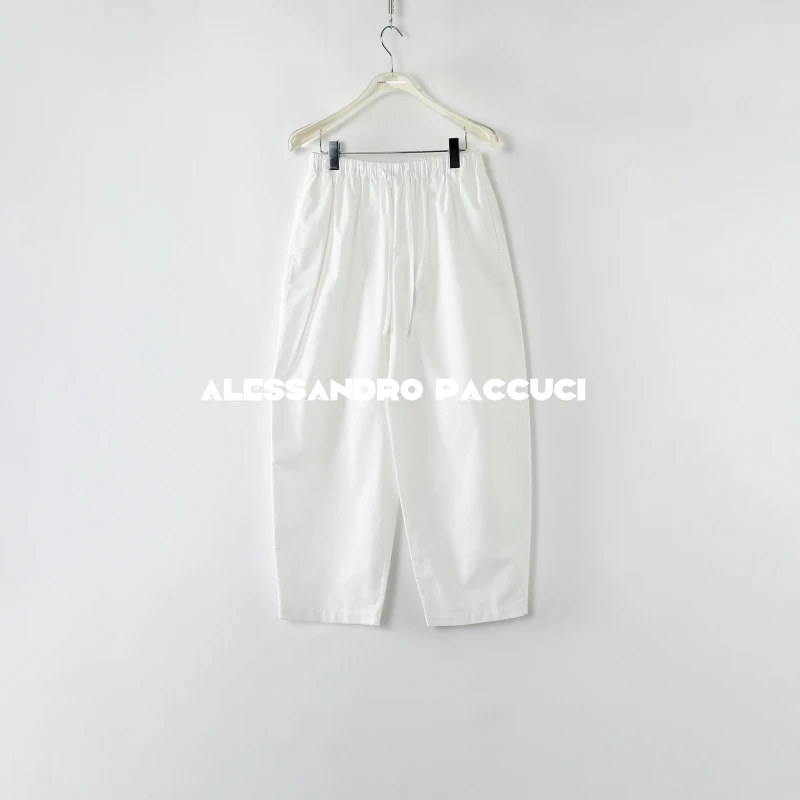 AP洛哥51011KC/-1【听尚】100长绒棉黑白两色松紧腰时尚百搭九分裤