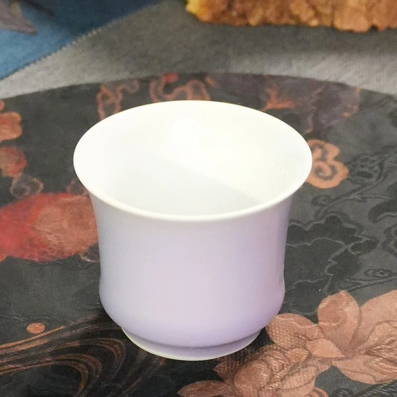陶瓷茶具冰种玉瓷紫色马蹄杯
