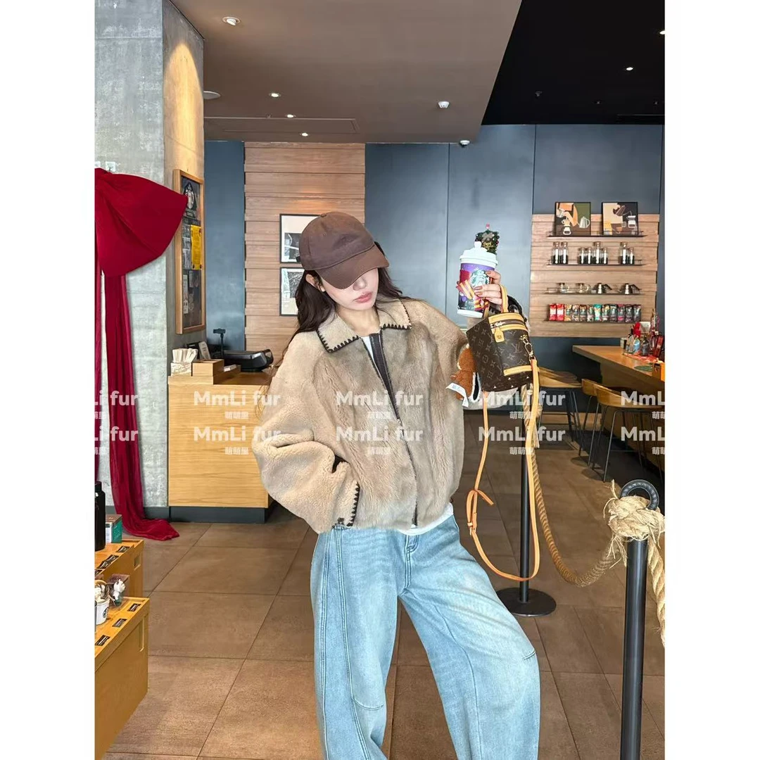 【萌萌里】MMLi CLOTHES｜ 奶油云朵水貂加羊皮毛一体外套mm991109