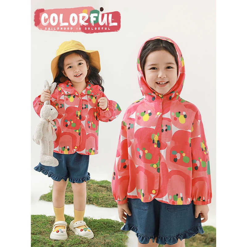 YOEHYAUL/幼悠夏贰波{艺术家}女童夏款原创设计时尚防晒外套X4961