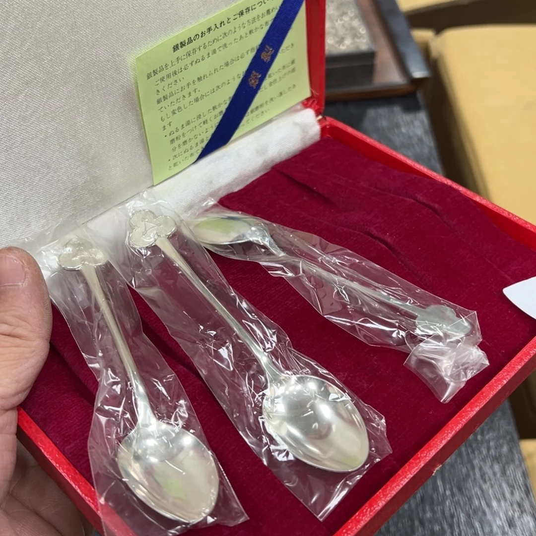 光***者925银日本中古工艺品摆件