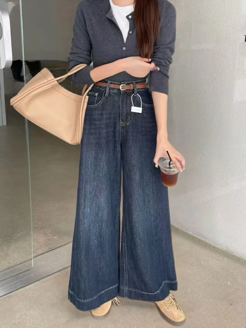 【ShuY】夏季轻薄软绵百搭尼罗蓝阔腿牛仔裤！超火热卖中...