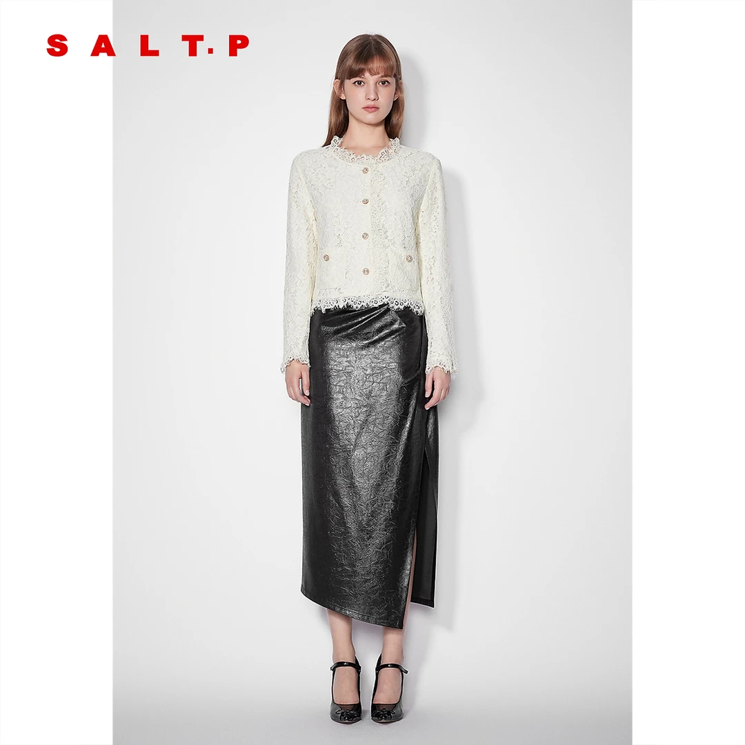 SALT.P可颜2025夏季新款法式股线蕾丝花边香风上衣衬衫外套女