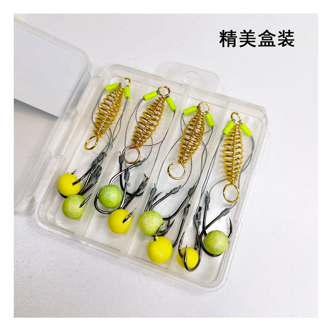 新型小炸钩鱼钩小爆炸鱼钩全新鼓型弹簧珠珠钓青鱼千又钓鱼爆炸钩