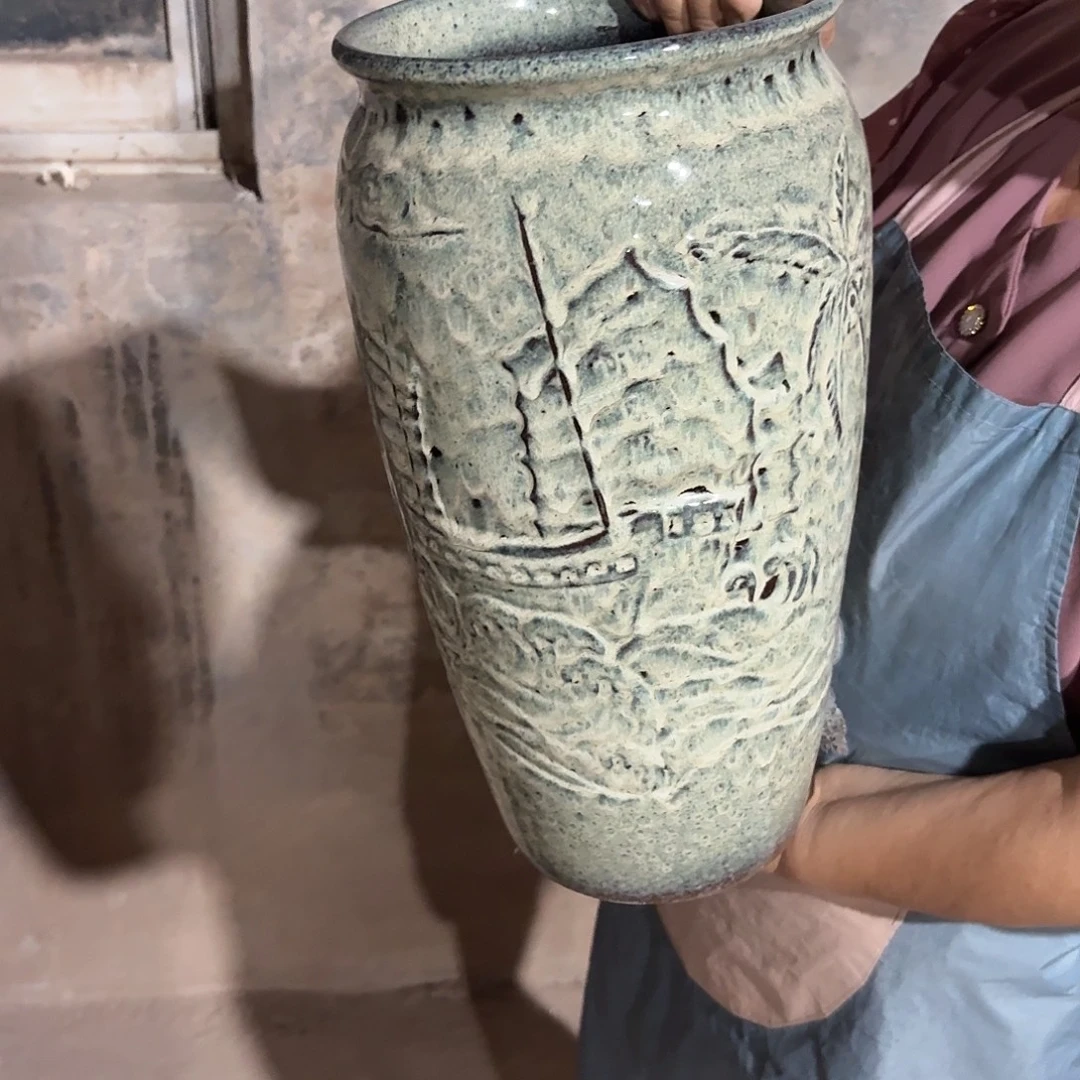 紫砂花盆口20高42