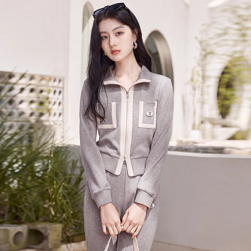 【丽公主】4418时尚套装 香影运动风休闲套装女秋冬季新