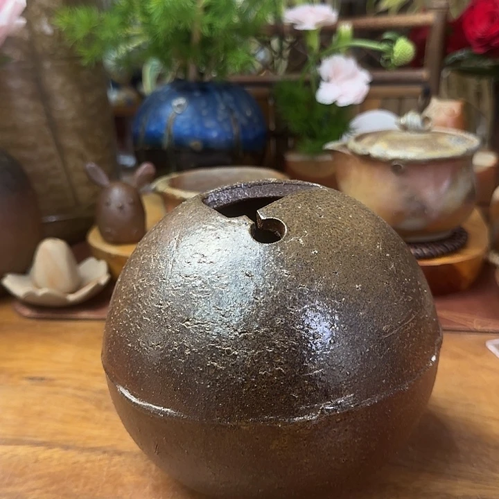 货***多末石泰节备前烧圆花入福利一口价