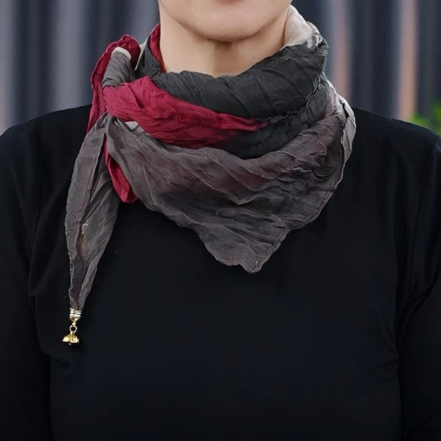 新芳【素面纱磁扣方巾】多功能磁扣百搭丝巾新款防晒护颈头巾装饰