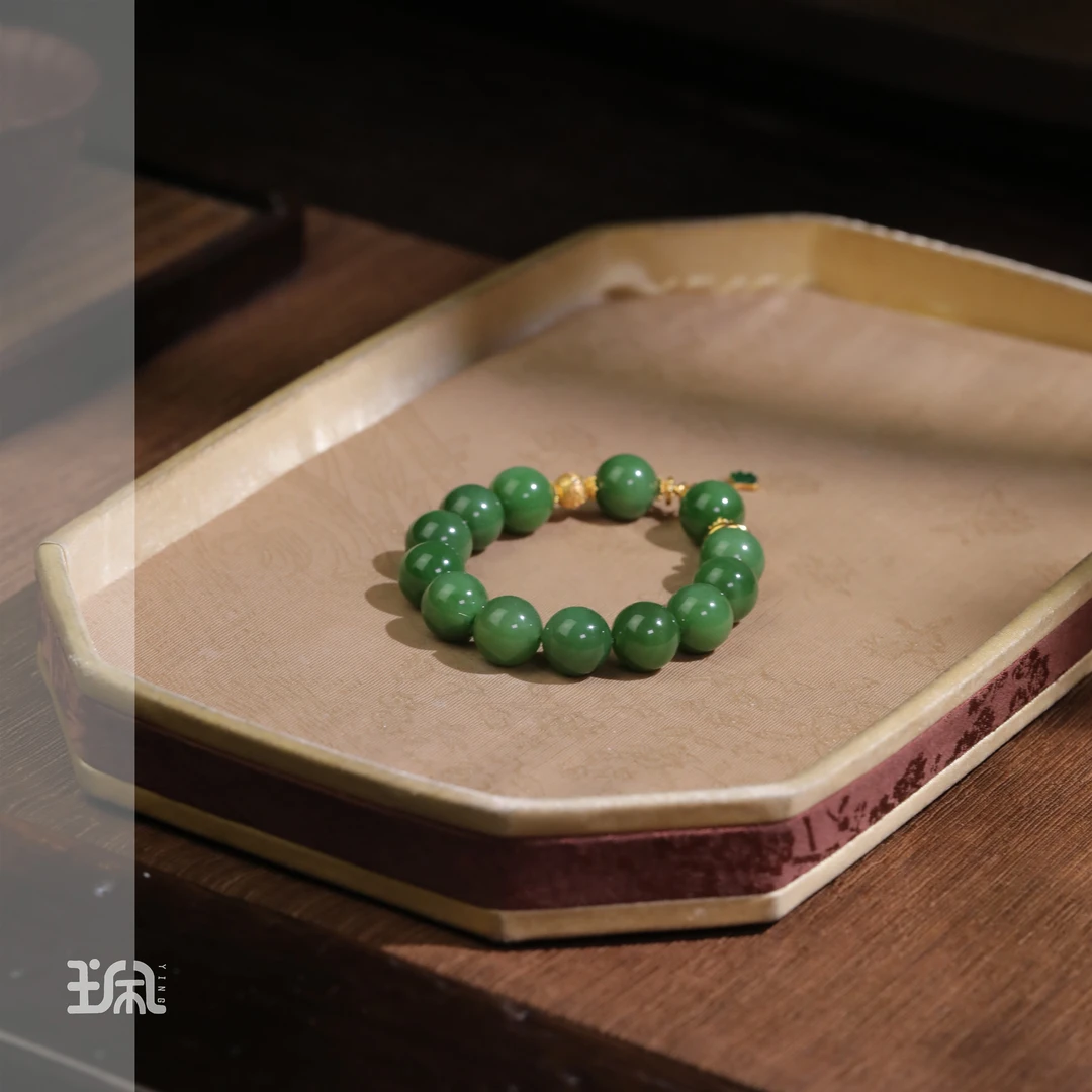 淳莳|和田玉*手串*18K金镶嵌XYC25032312多样性发其一