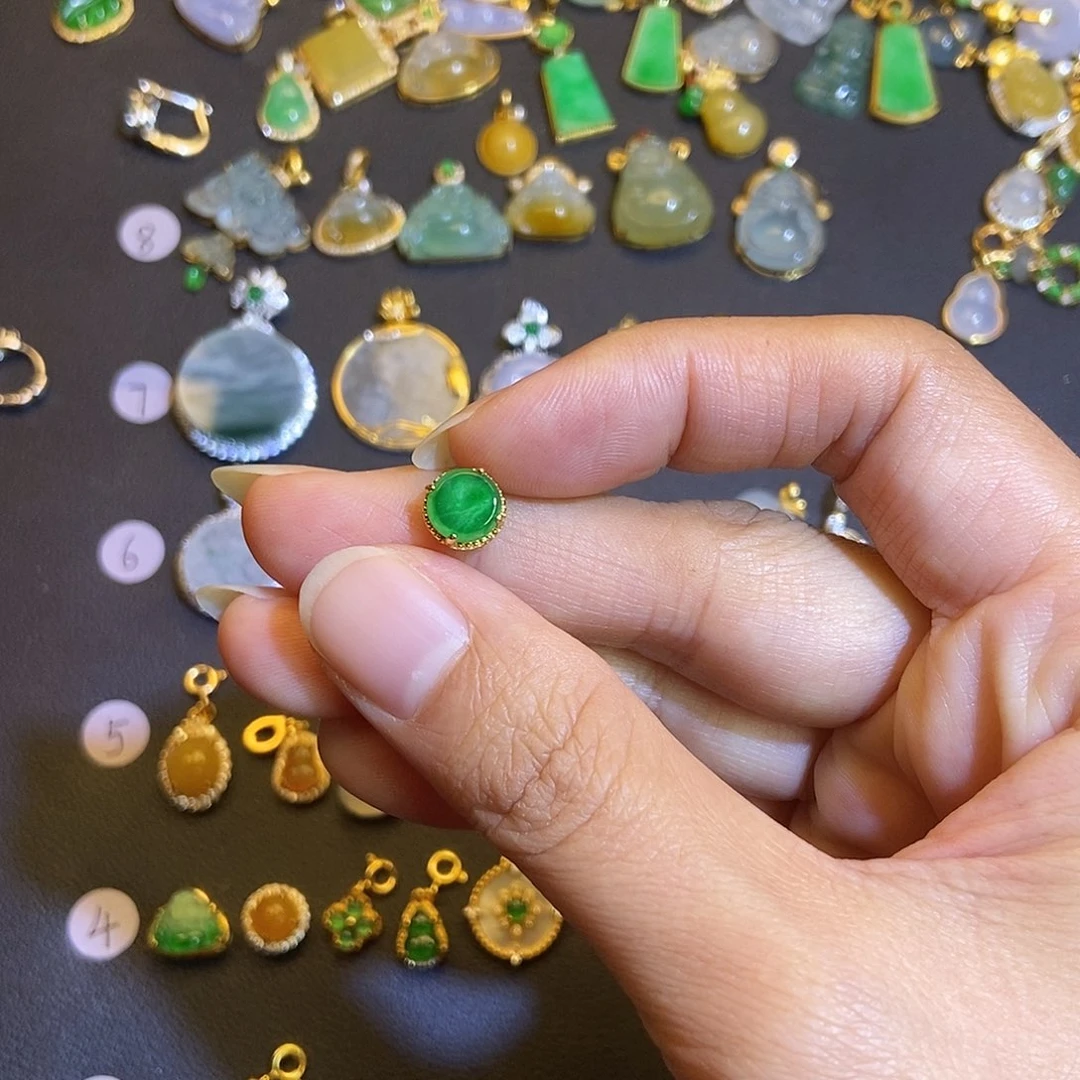 翡翠银S925镶嵌吊坠(不含链)