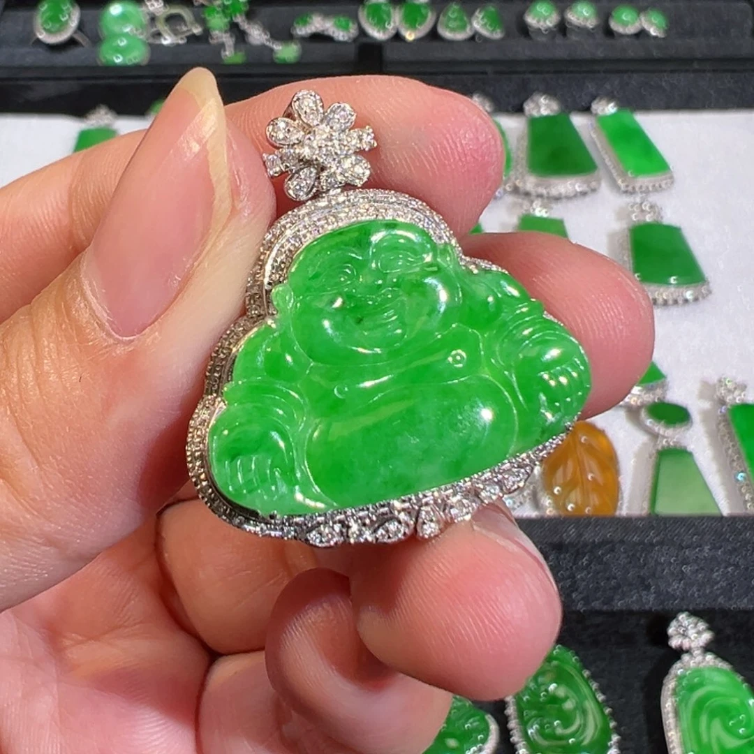 【闪购商品】翡翠吊坠(不含链)18K金镶嵌